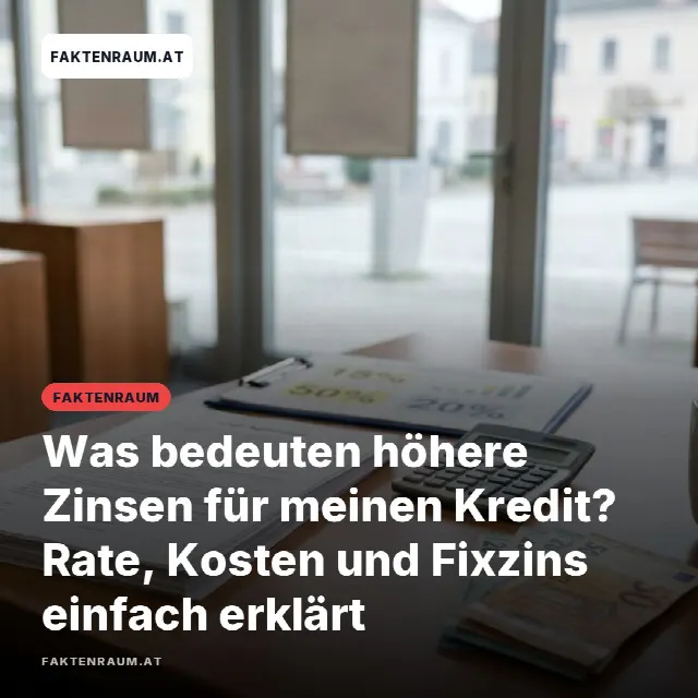 Share-Card fuer Was bedeuten höhere Zinsen für meinen Kredit? Rate, Kosten und Fixzins einfach erklärt